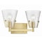 Z-Lite Analia Vanity, 2-Light, 16.5 In.W x 7.5 In.L x 9.25 In.H, Modern Gold/Clear Ribbed 1101-2V-MGLD - alternate 4